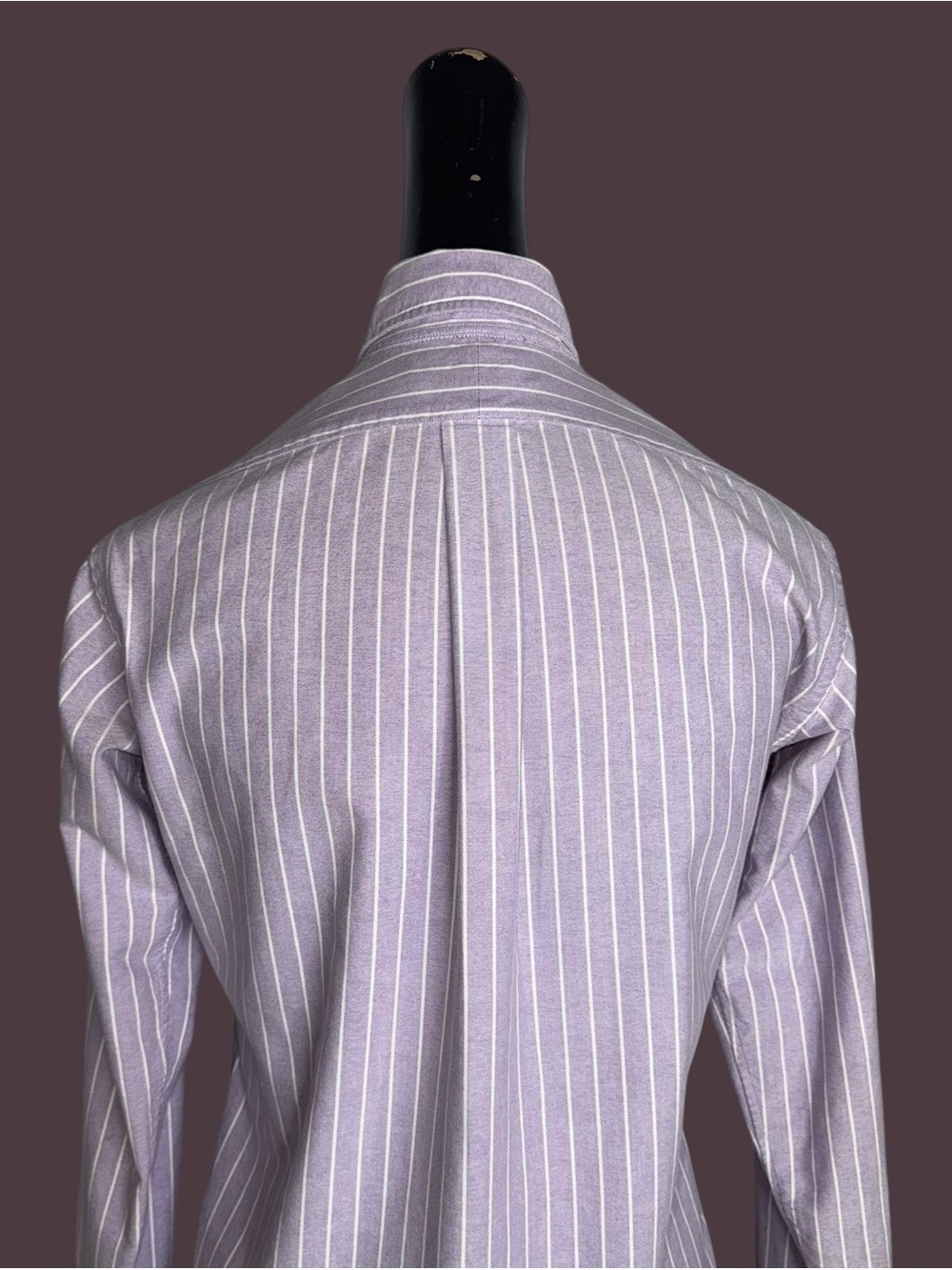 Lilac purple and white striped cotton oxford shirt by Ralph Lauren - Picture 5 of 16